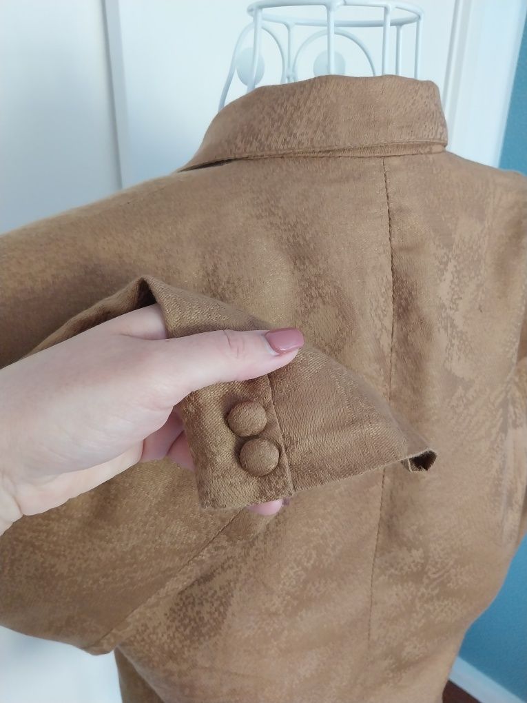 Blazer castanho / camel | Vintage | Sem marca, tamanho único pequeno