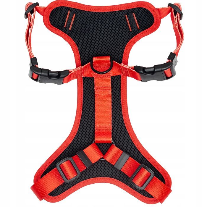 bezuciskowe szelki z regulacją dla kota czerwone bez wzoru gładkie