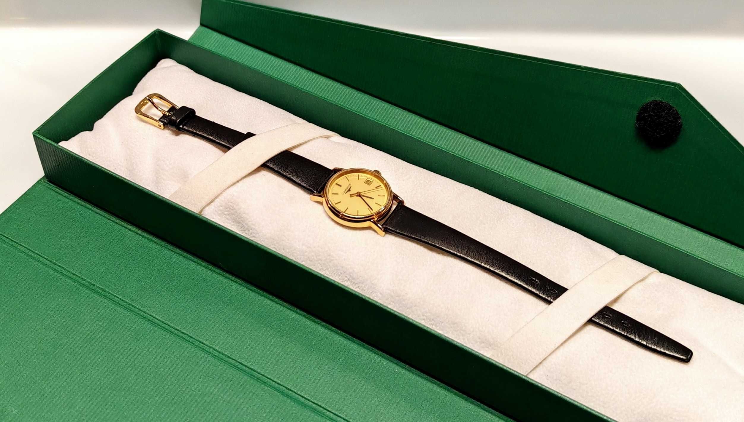 Zegarek Longines Grande Presence Classique 24mm Data Pozłacany Pudełko