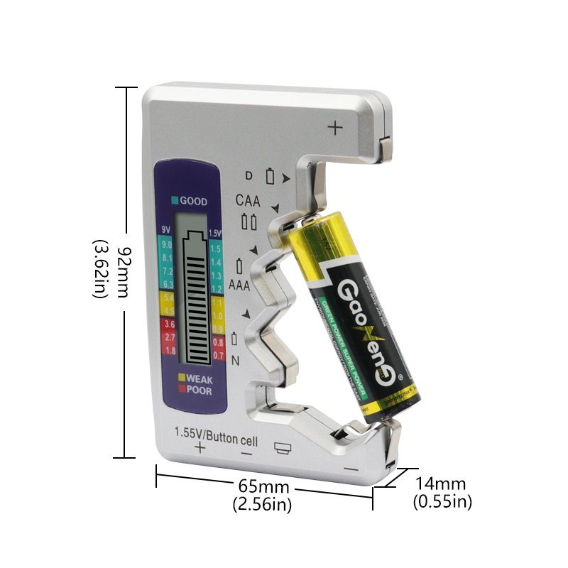 Cyfrowy tester miernik baterii akumulatorów LCD AA AAA R9