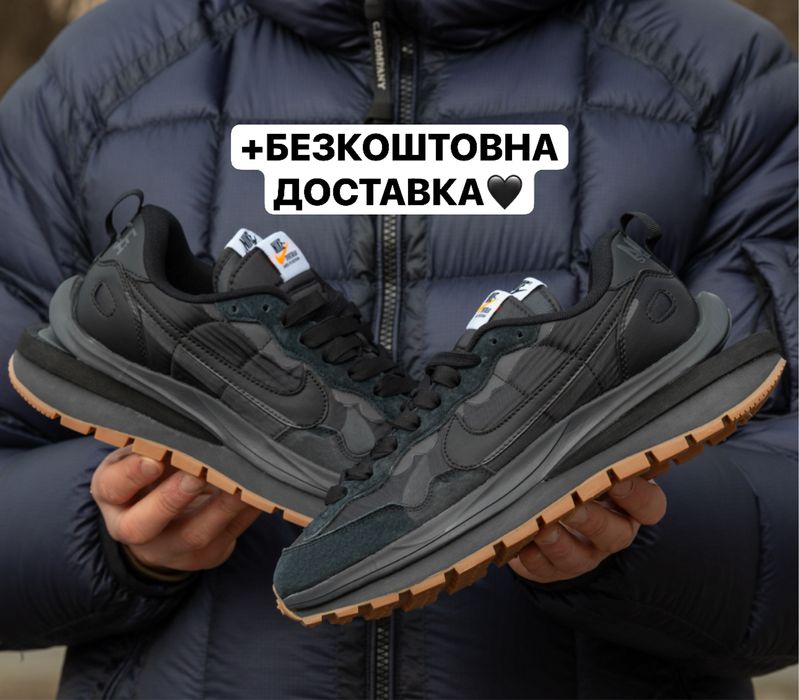 БЕЗКОШТОВНА ДОСТАВКА‼️Nike VaporWaffle Sacai Black/Brown (Чорні),сакаі