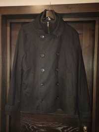 Куртка-пальто черная короткое пальто H&M. Шерсть. Размер-XL.