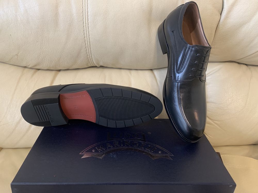 Туфли мужские кожаные лоферы классика на резинке LIDO MARINOZZI