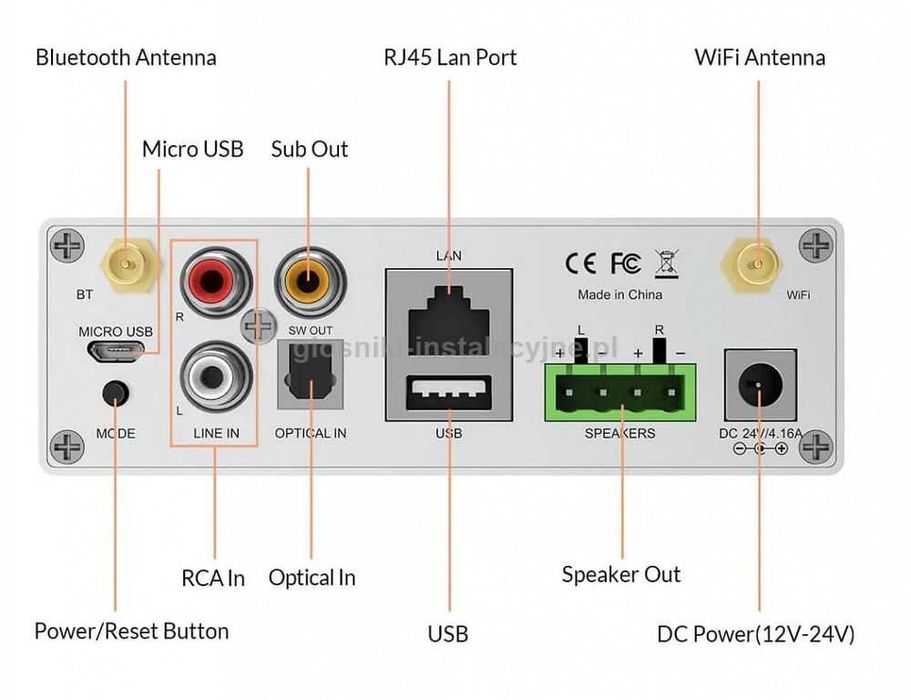 Arylic A50+ Bezprzewodowy strumieniowy wzmacniacz sieciowy