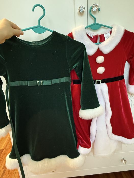 Sukienki swiateczne 2 sztuki na 6 lat