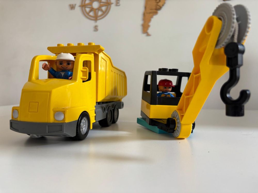 Lego duplo wywrotka plus dźwig
