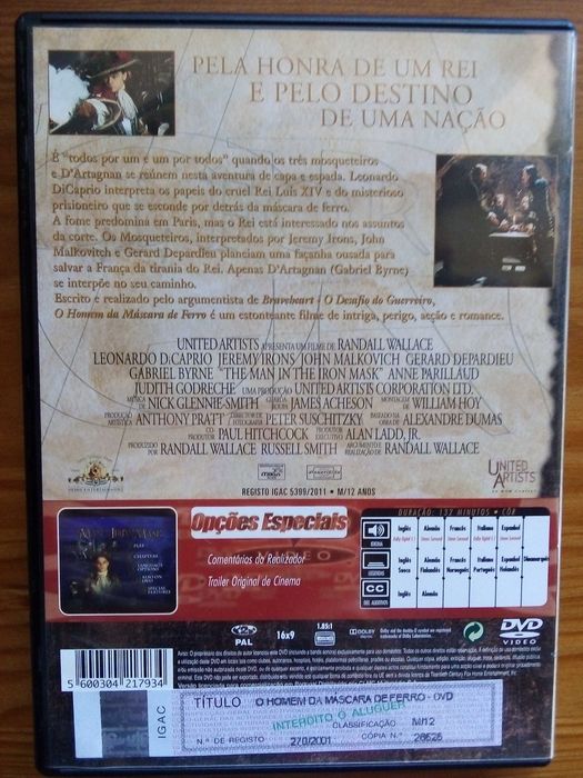 O Homem da Máscara de Ferro, Leonardo Dicaprio, Jeremy Irons