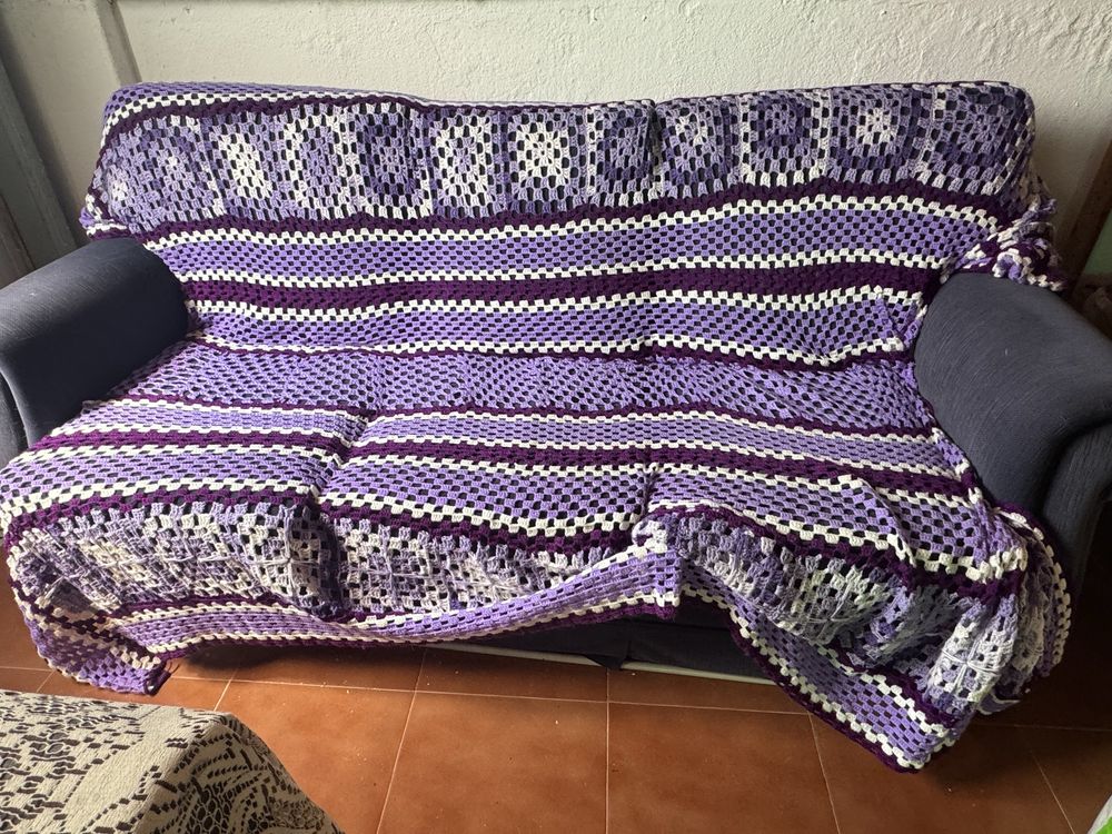 Sofa + cadeirão azuis escuros