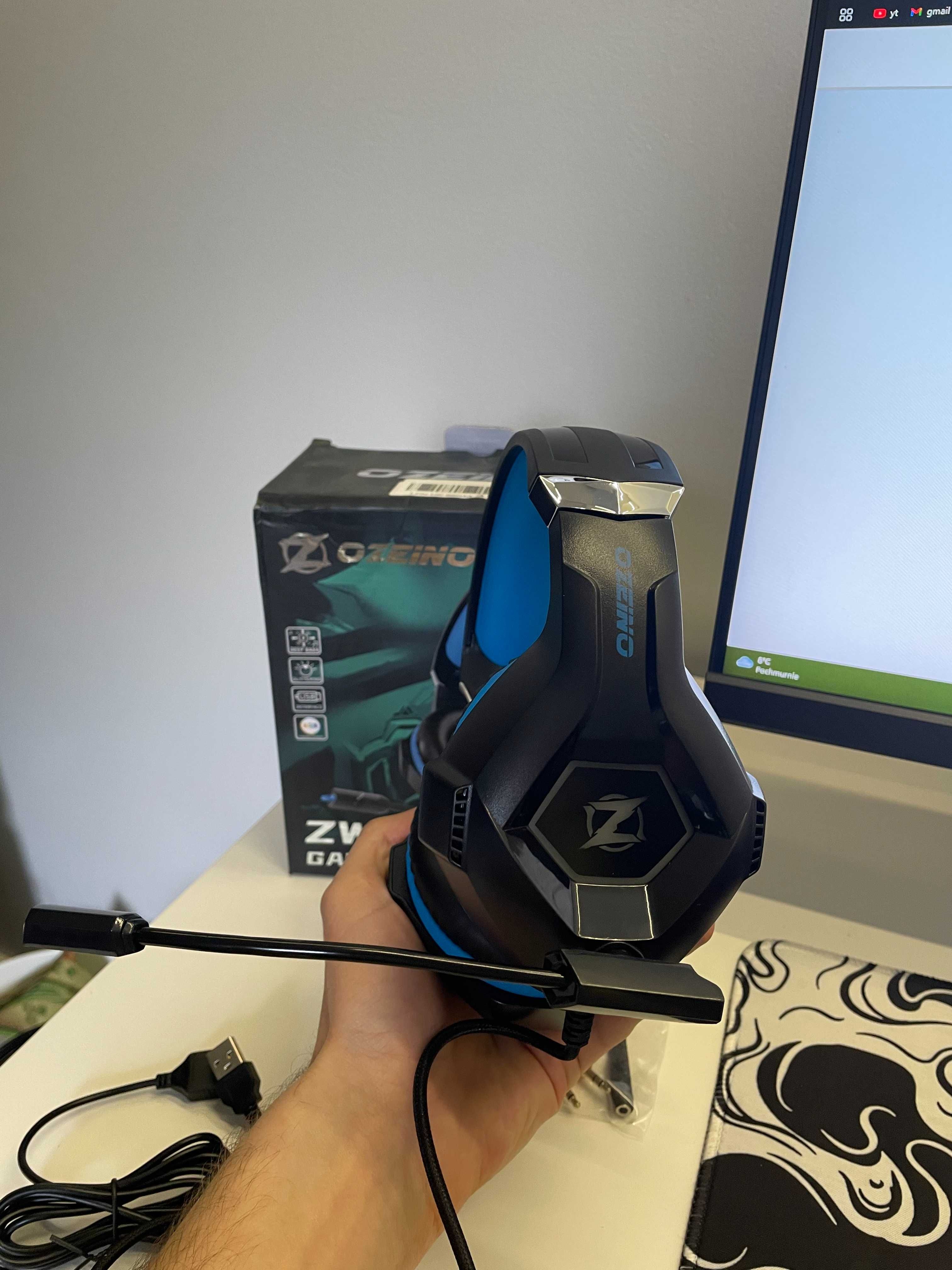 Słuchawki gamingowe Ozeino ZW02 z mikrofonem i podświetleniem RGB