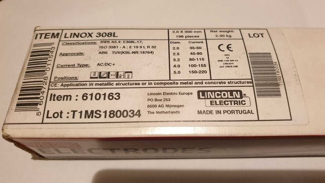 Caixa Selada C/ 196 Eletrodos Aço Inox 308L 2.0