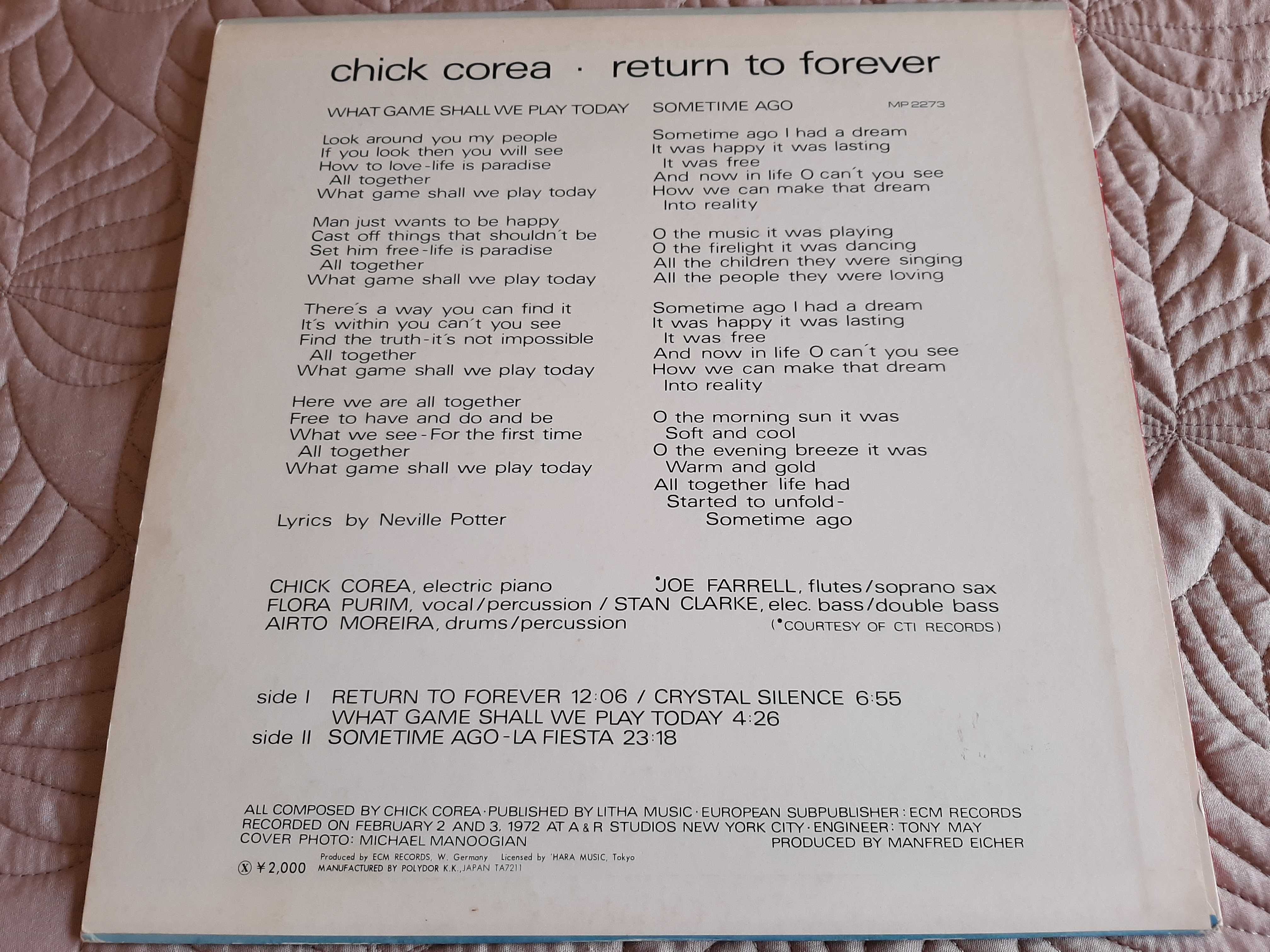 Chick Corea - Return to Forever - Japão - Vinil LP