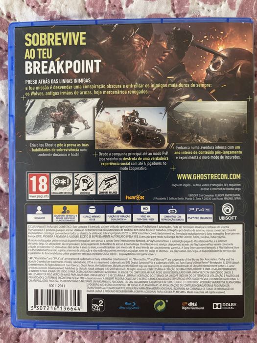 Ghost Recon Breakpoint (PS4) – Português – Excelente Estado