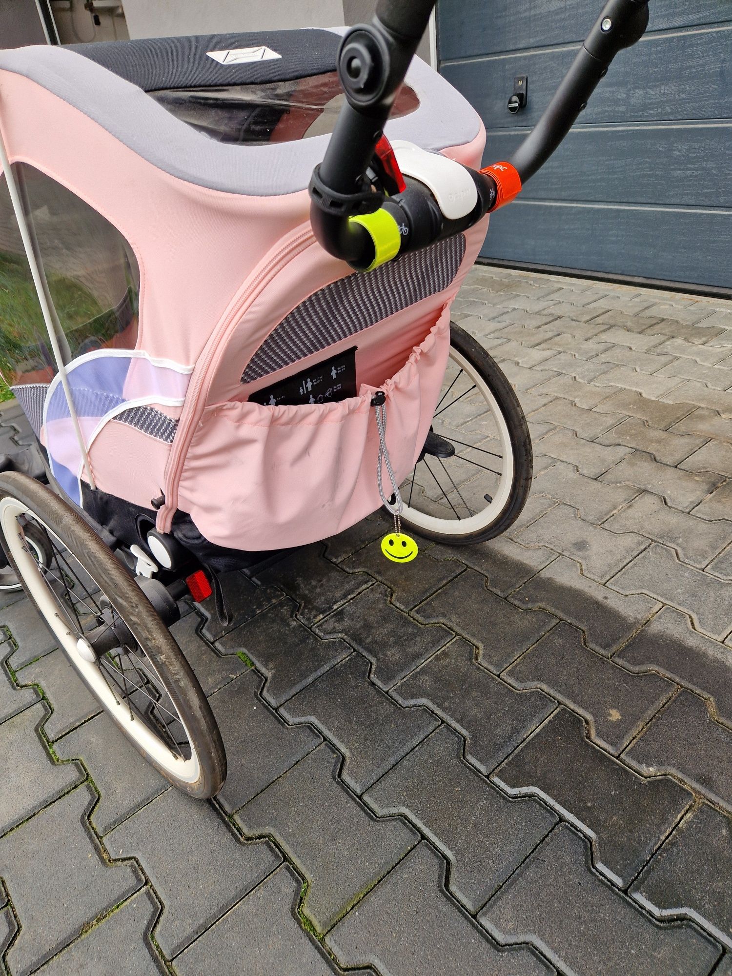 Przyczepka rowerowa wózek 2w1 cybex Zenon bike różowa