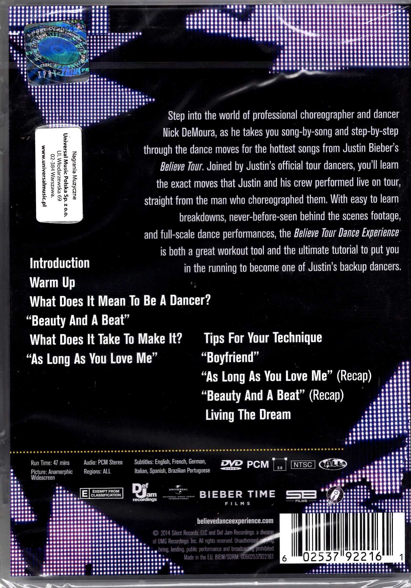 Justin Bieber Nick Demoura - Believe Tour Dance Experience (DVD)