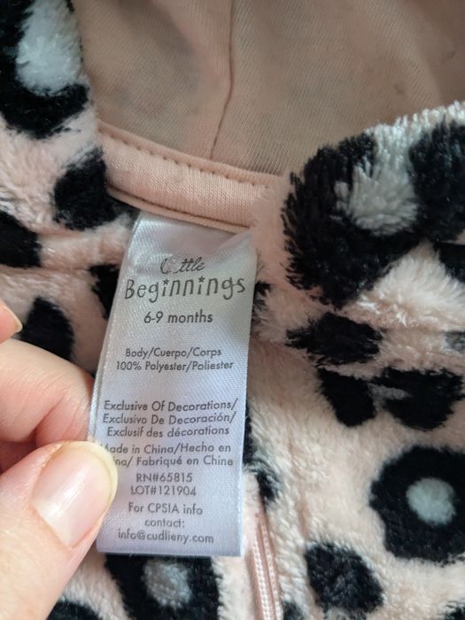 Pajacyk jesienny niemowlęcy z motywem geparda r. 68/74