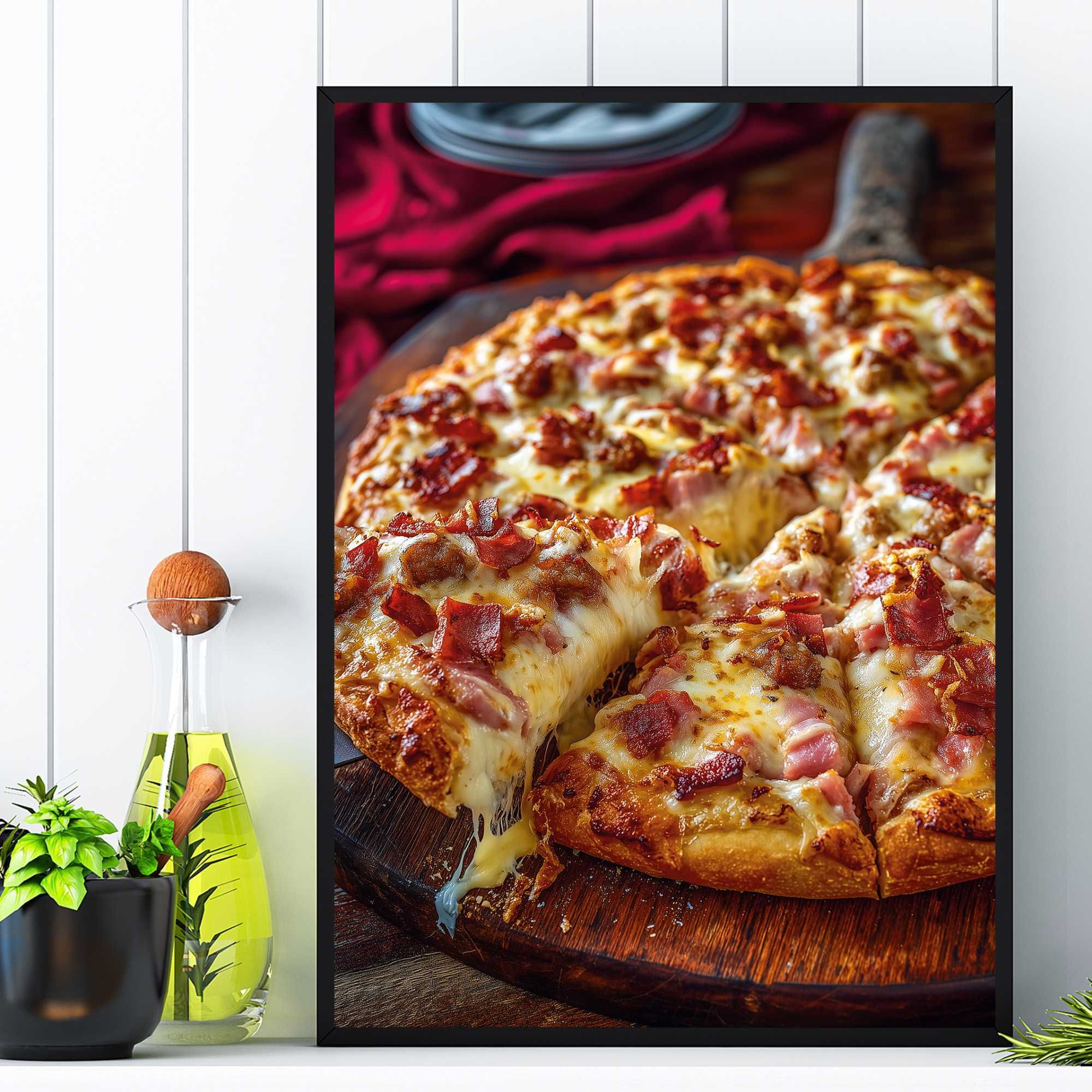 plakat reklamowy pizza do baru i restauracji, plakat reklama pizza