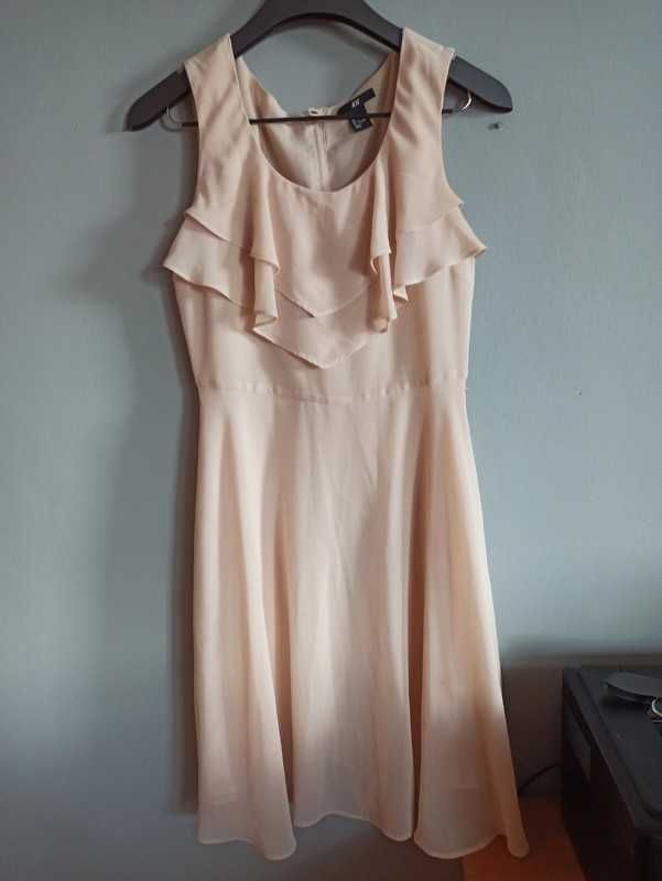 Sukienka morelowa rozmiar S H&M modelowa brzoskwiniowa