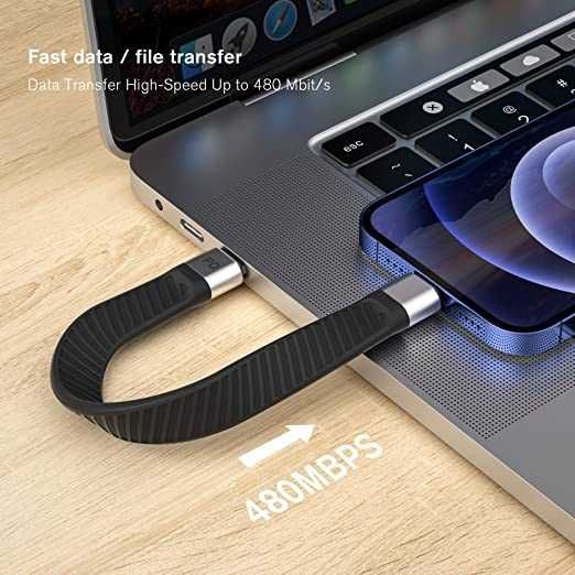 mytysun Krótki kabel do Iphone Ipad Lightning typu C certyfikat MFi