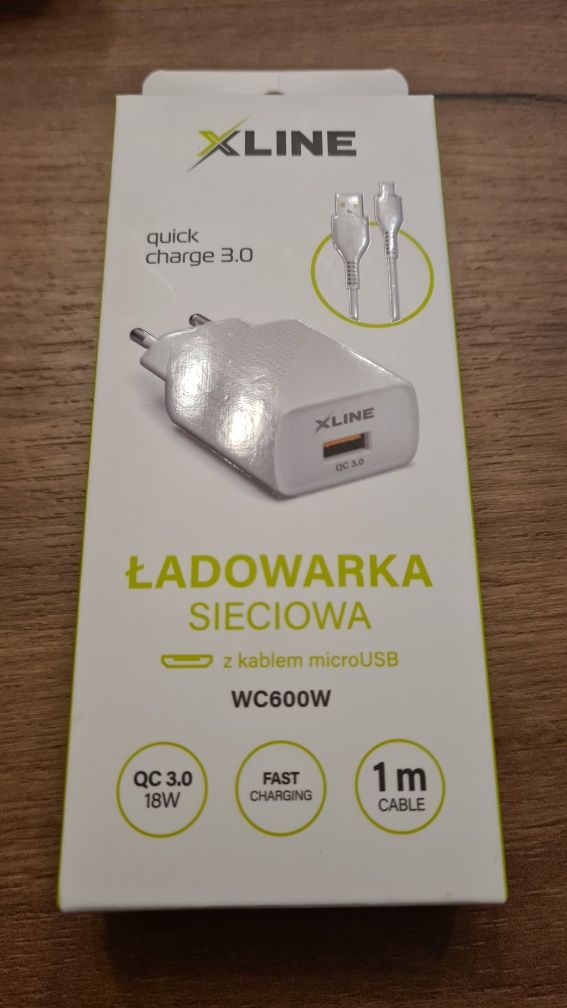 Ładowarka XLine quick charge 3.0 z kablem micro usb, nowa, szybkie ład