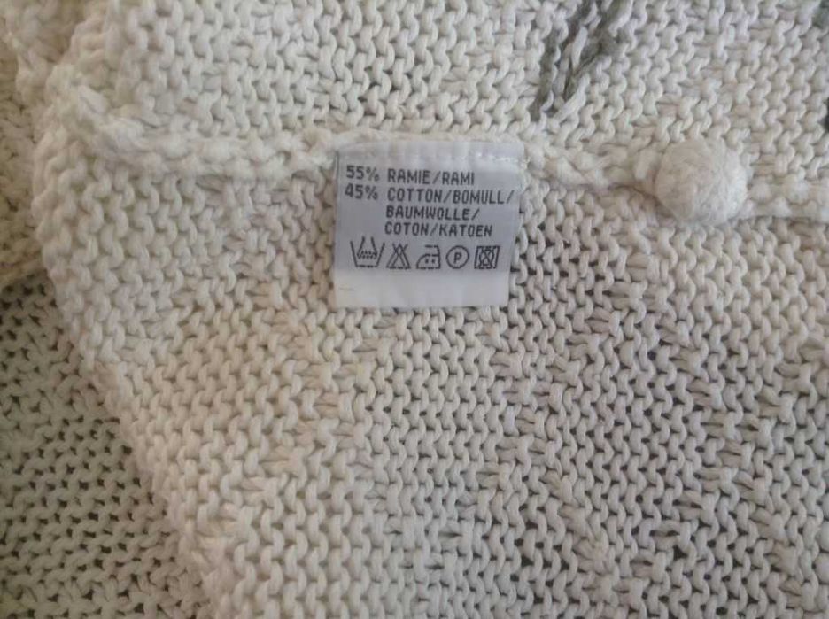 Rękodzieło-sweterek damski ręczne dziergany i haftowany, 100% bawełna.