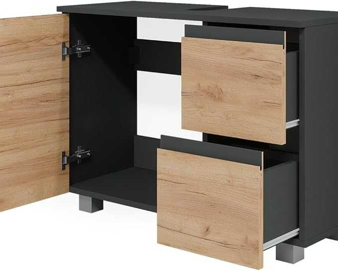 Vicco szafka umywalkowa nablatowa dąb antracyt 80 cm