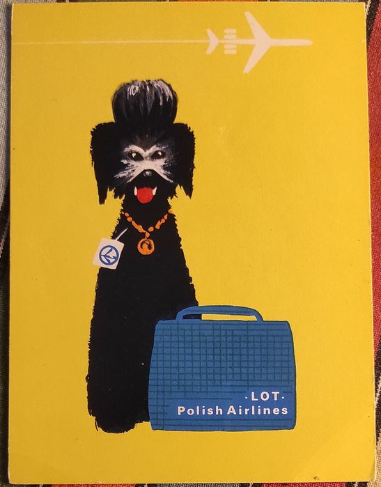 Stare pocztówki reklamowe LOT