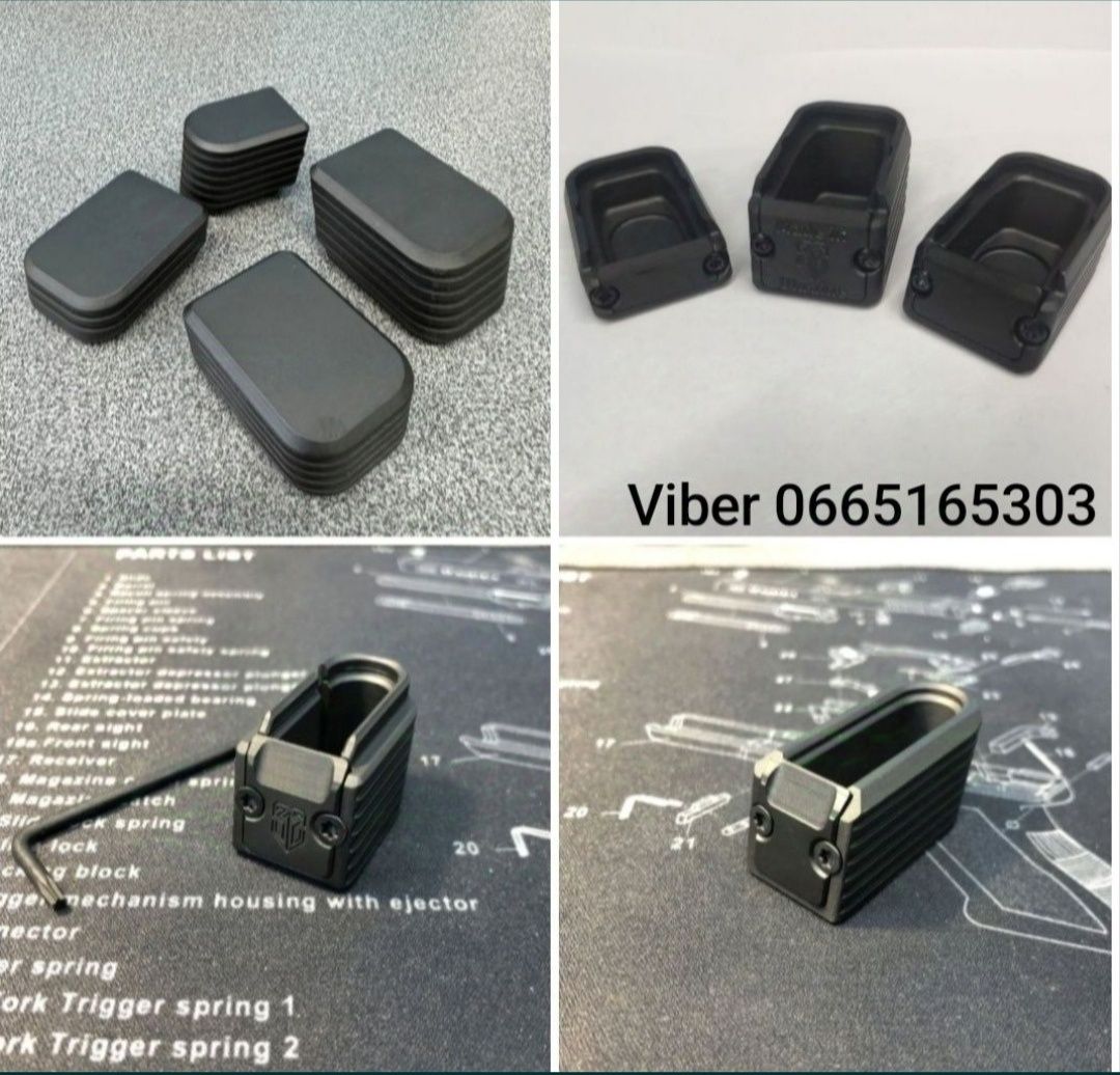 Пятки магазина ПМ, ТТ, Glock 17, 19, Flarm TQ1 Uxor, T910