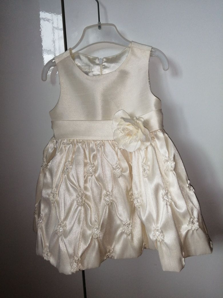 Sukienka chrzest cinderella rozm 18 m-cy 74 80 ecry buciki coolclub