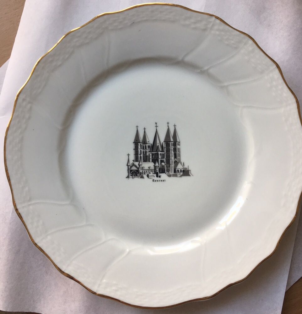 Talerz dekoracyjny unikat Belgia zastawa stołowa porcelana