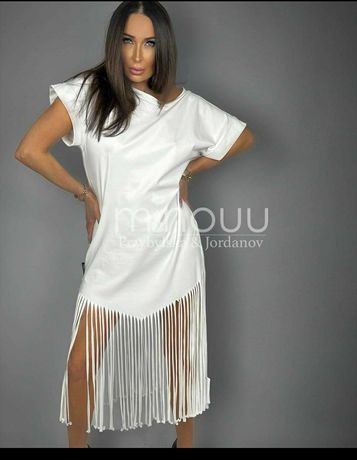 Sukienki tunika od Minouu w kolorze białym uniwersalny rozmiar