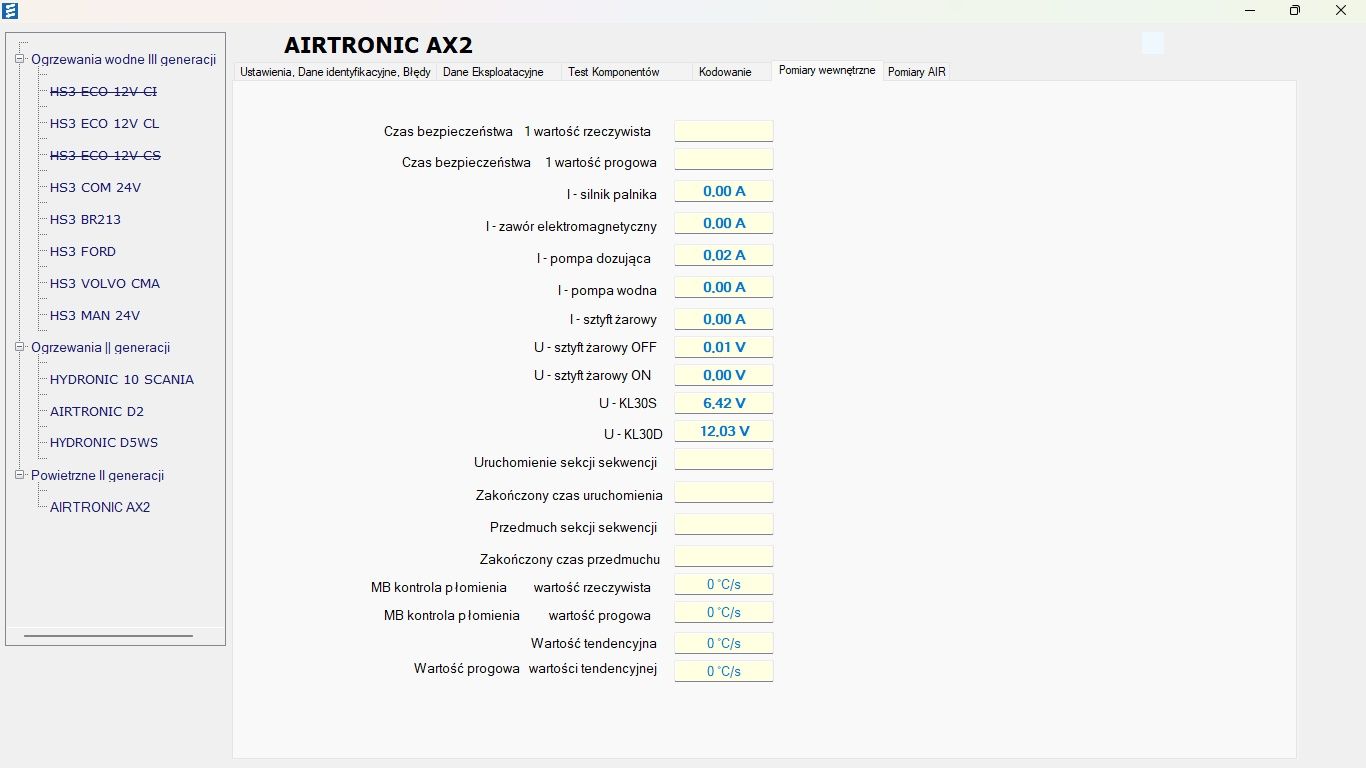 Webasto Eberspacher interfejs diagnostyczny
