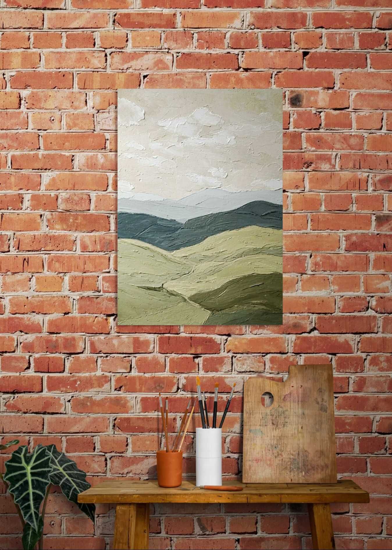 Obraz na płótnie strukturalny abstrakcja Wabi Sabi / Japandi 30×40