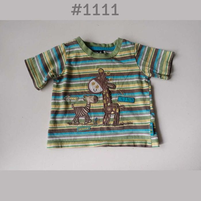 Bluzka t-shirt w paski 6-12miesiecy 68-80cm żyrafa zebra #1111