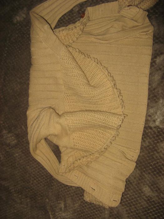 sweter z PRL * beż * bombowy sweterek * kołnierz * moda PRL