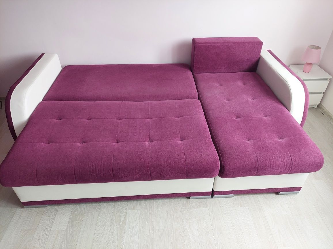 Narożnik rozkładany 230cm dwa pojemniki