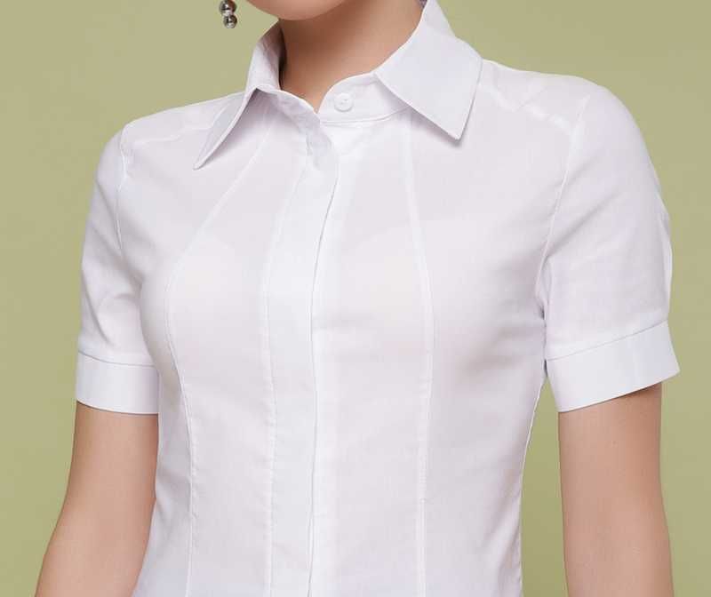 Біла блуза сорочка з коротким рукавом