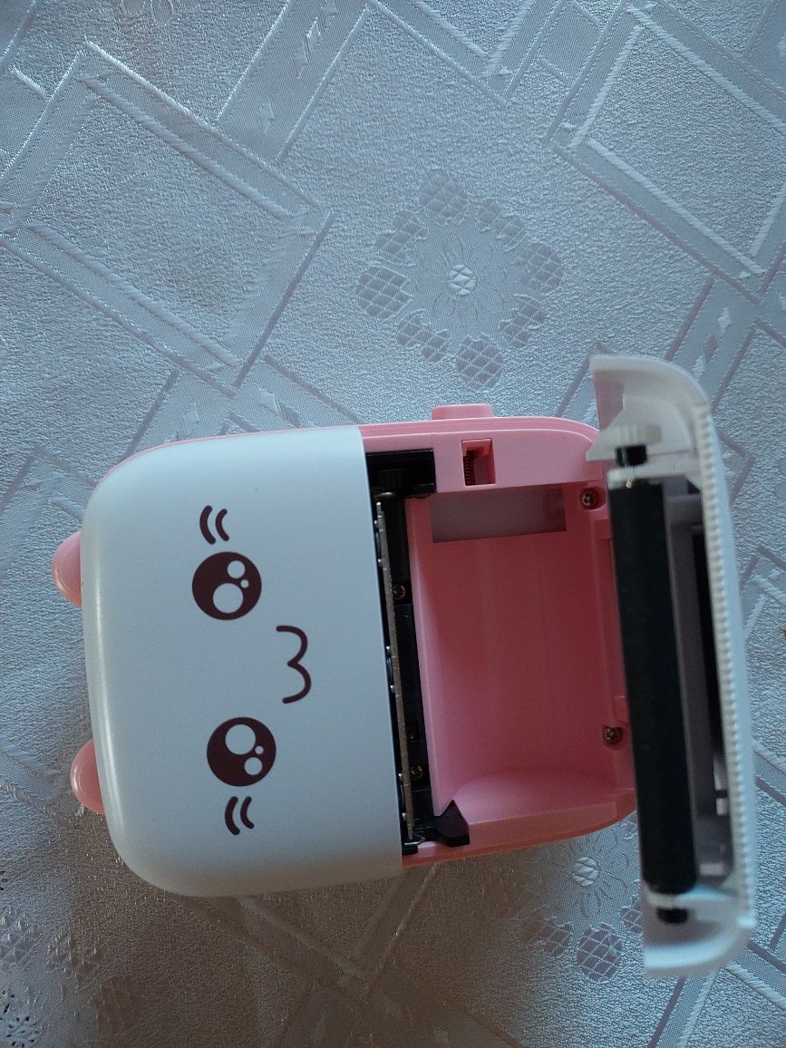 Drukarka termiczna przenośna mini kieszonkowa różowy kotek bluetooth