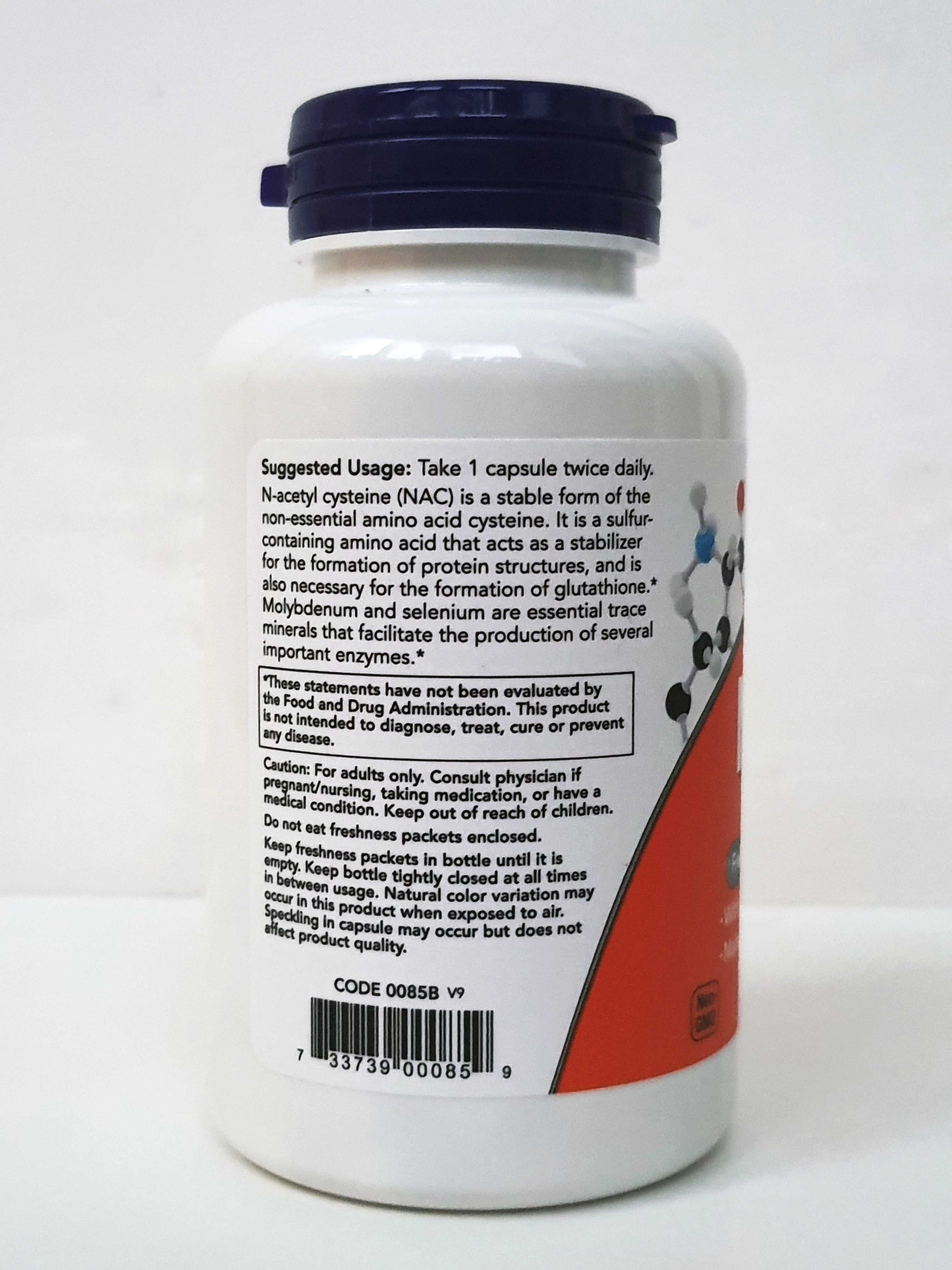 N-ацетилцистеин Now Foods NAC, 600 мг, 100 капсул