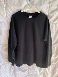 Bluza damska H&M Czarna oversize casual bawełna długa vintage