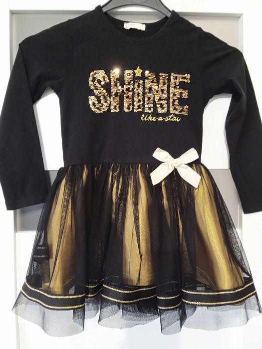 Sukienka dla dziewczynki - czarna - roz. 116 -