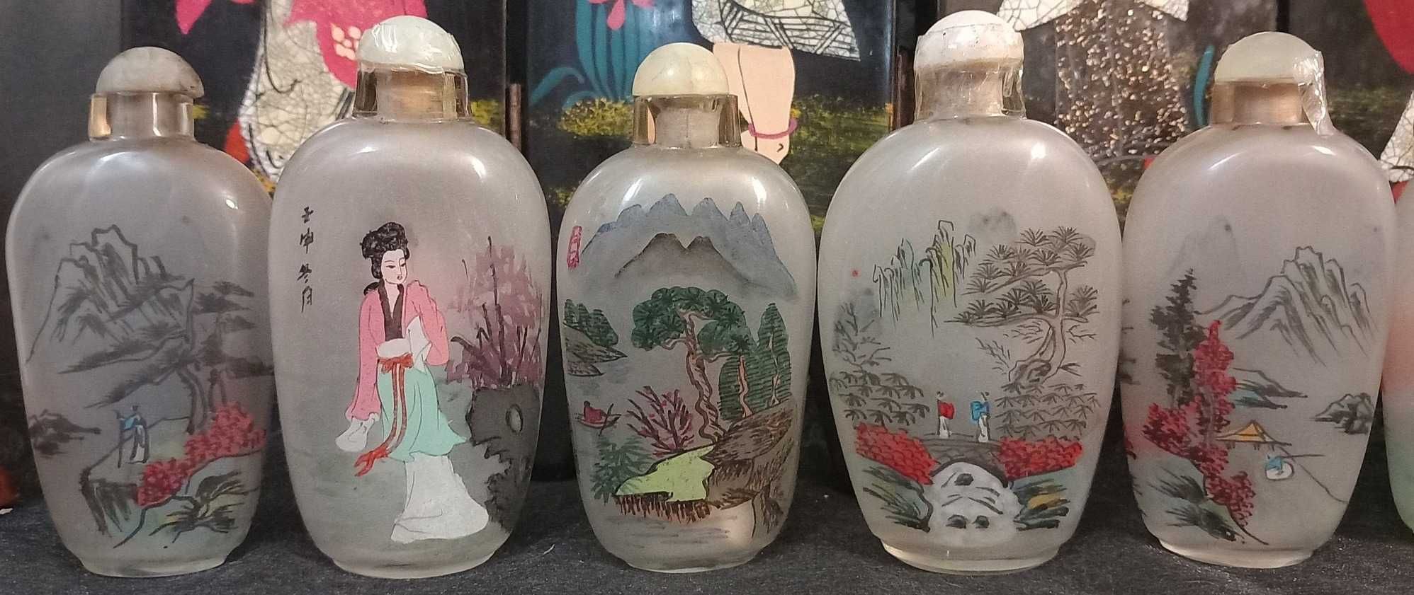Bonito Lote de Frascos de Rape ou snuff bottle Chines, 1950,