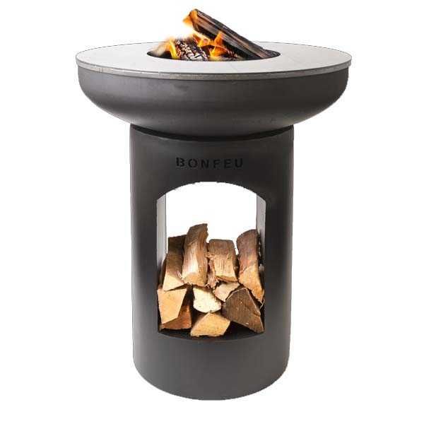 Braseiro com prancha BonBiza Open em Corten