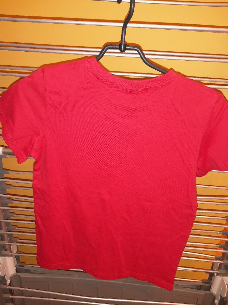 Bluzka czerwona, koszulka z krótkimrękawem,, 140-152, t-shirt, nowa