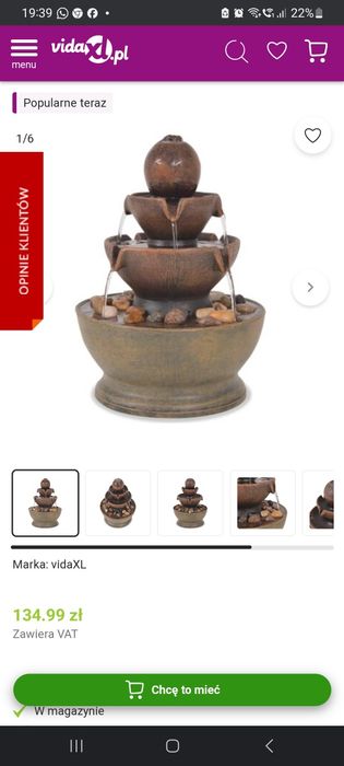 Fontanna pokojową z pompą Vida XL