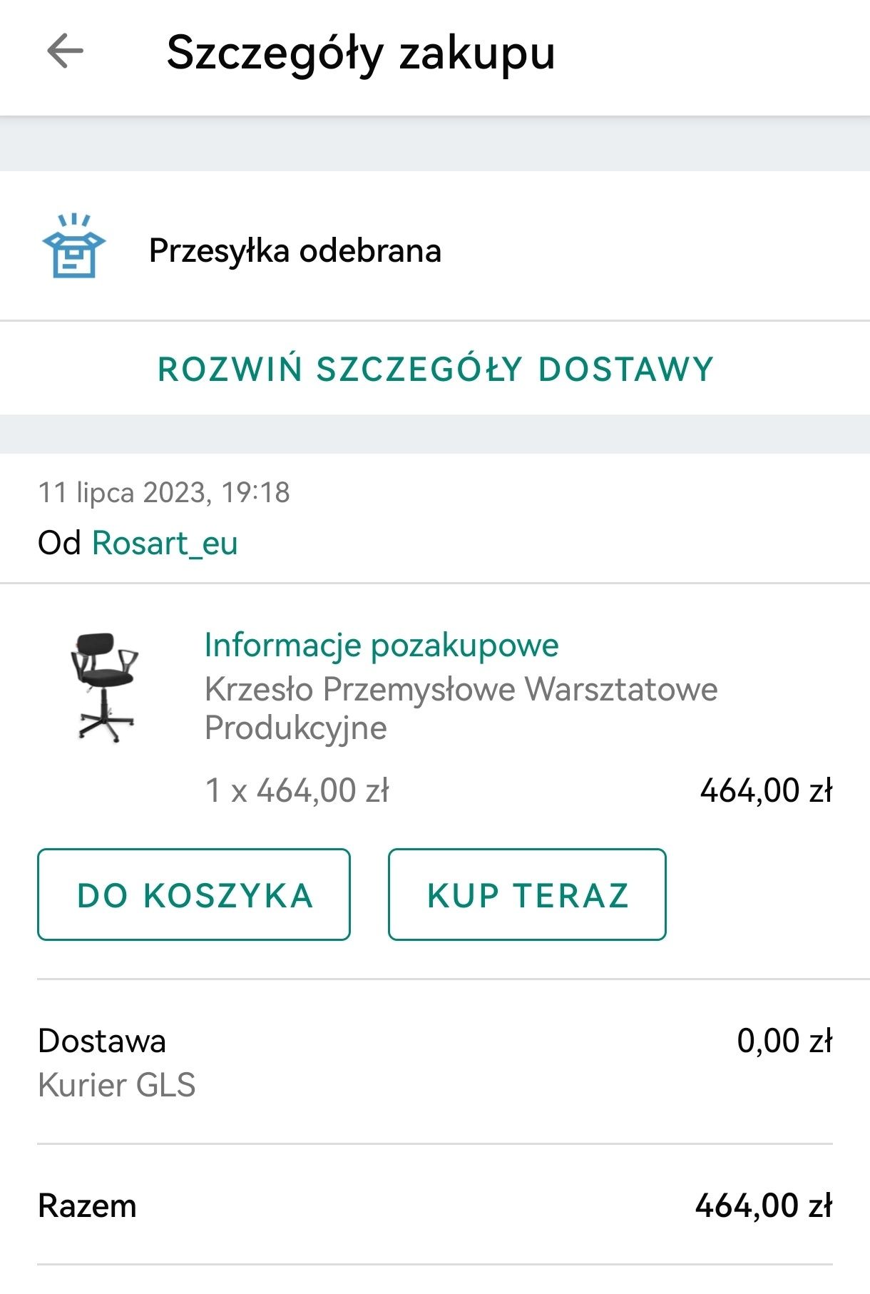 Nowe krzesło obrotowe