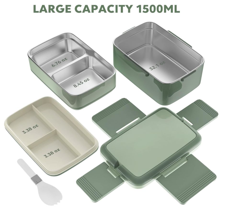 WayEee Bento Box, pudełko na lunch, pojemność 1500 ml nie zawiera BPA