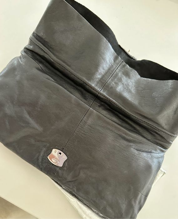 Diesel - Bolsa em pele de cor preta e cinzento metalizado (Original)