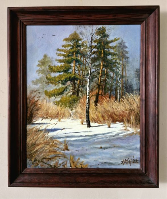 Obraz olejny Pejzaż zimowy