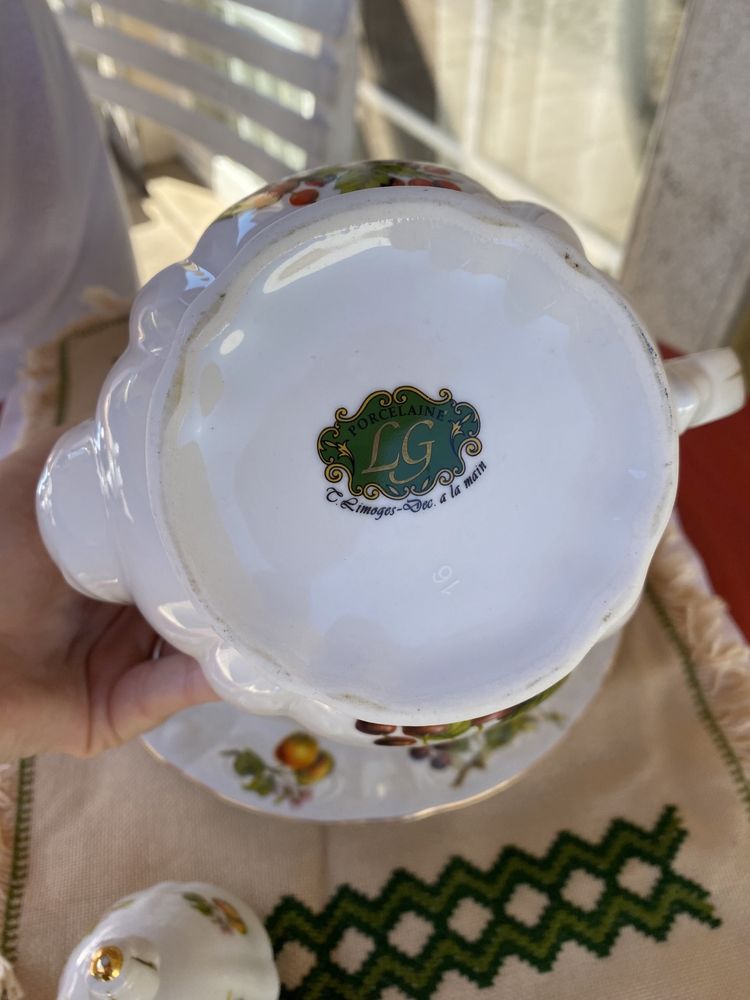 Bule com prato Limoges