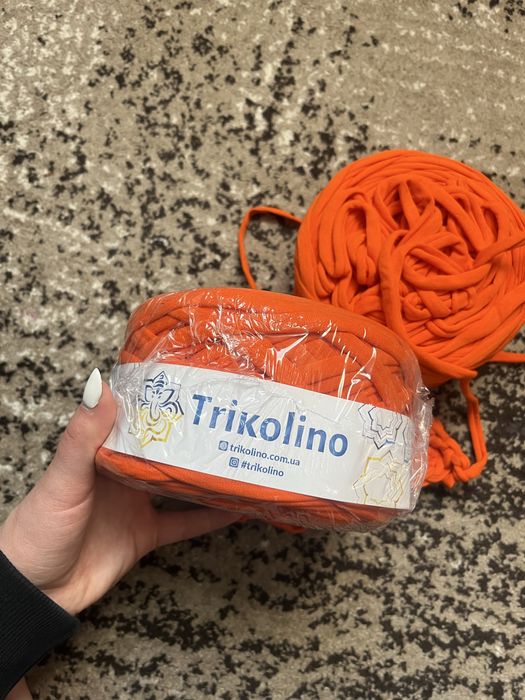 Трикотажна пряжа Trikolino, 2 мотка,ширина 7-9 мм, довжина мотка 100 м